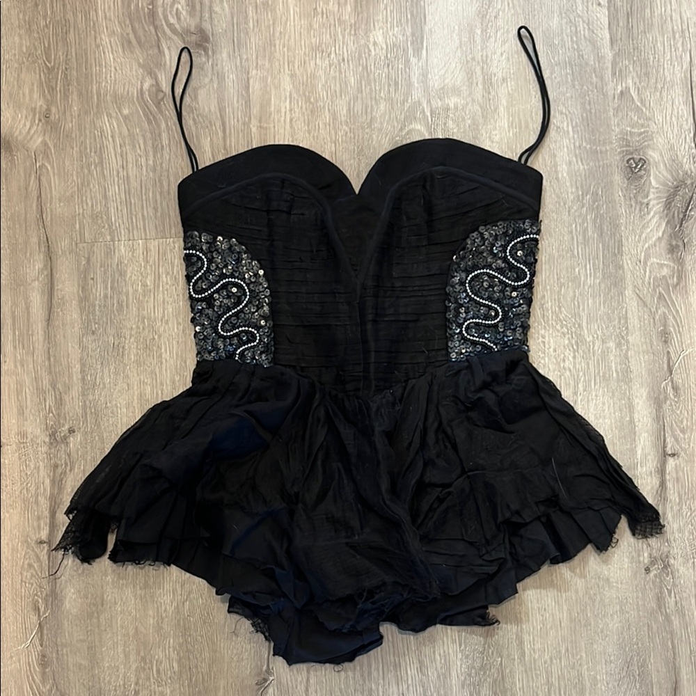Aje Black Strapless Shirt